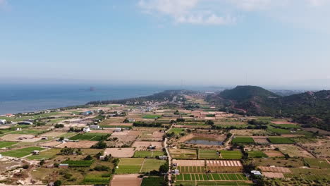 Landwirtschaftliches-Bauernhoffeld-Am-Ozean-Auf-Einer-Tropischen-Insel-In-Vietnam