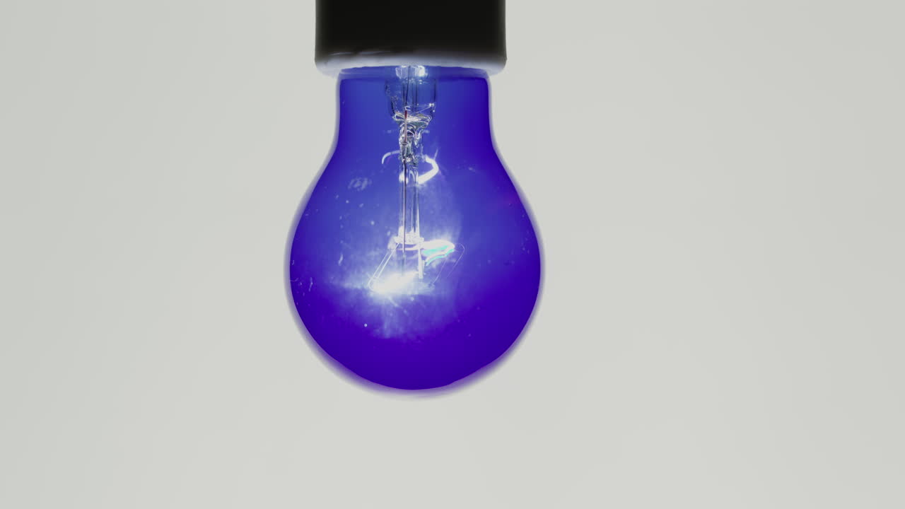 The ultraviolet light lights up on a white background