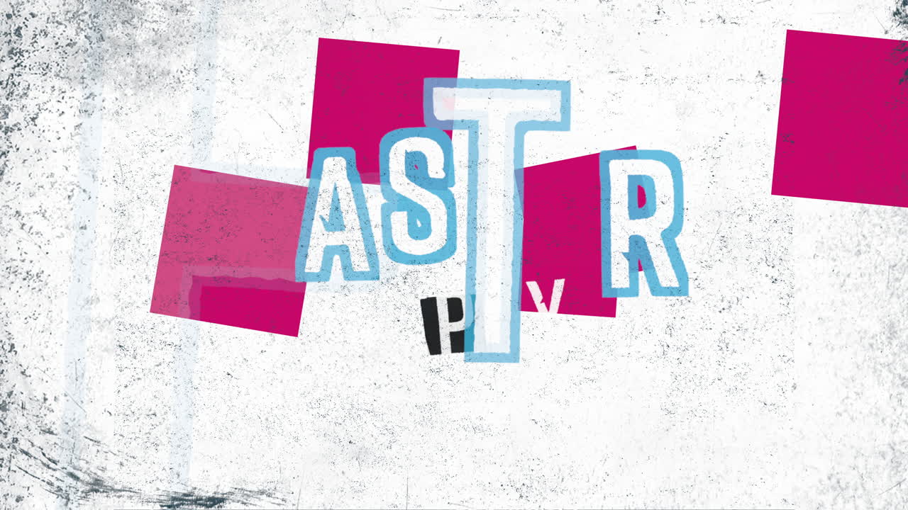 feliz póster de pascua colores juguetones y diseño grungy para la celebración