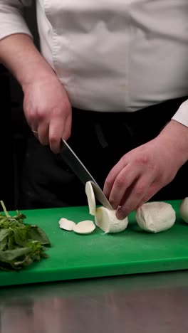 chef preparing mozzarella