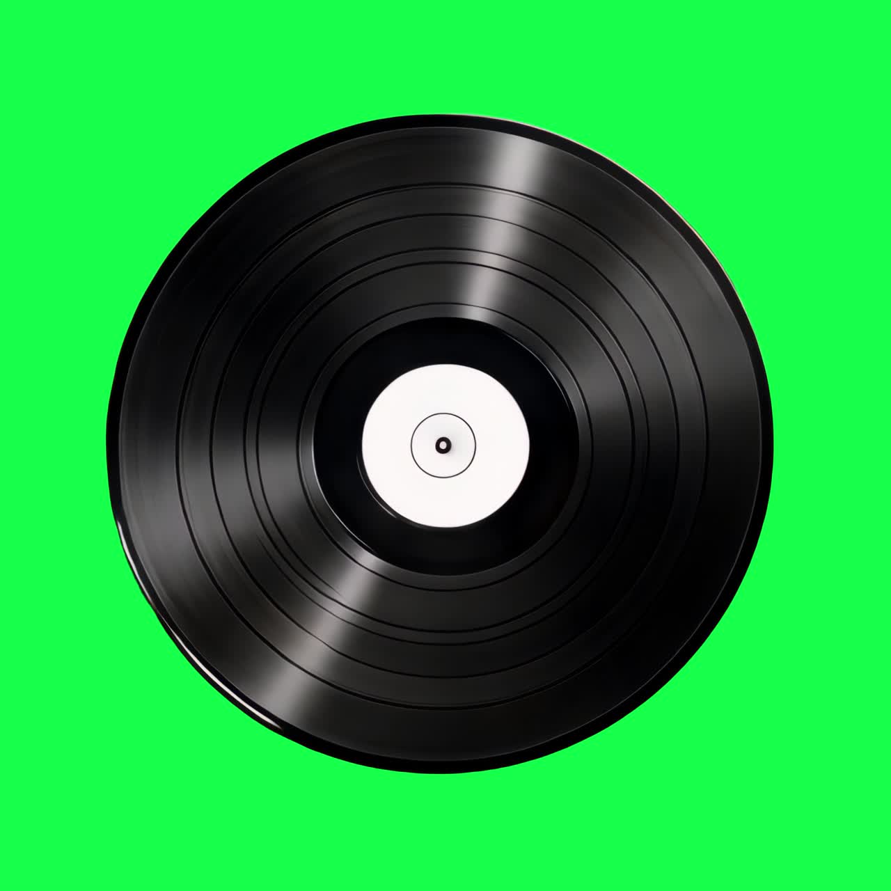 Vinyl record transparent 4K video, green screen