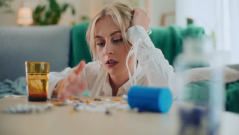 Woman-Takes-Pills-for-Nervous-Breakdown