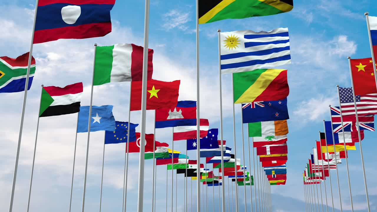 3d-иллюстрация флагов мира