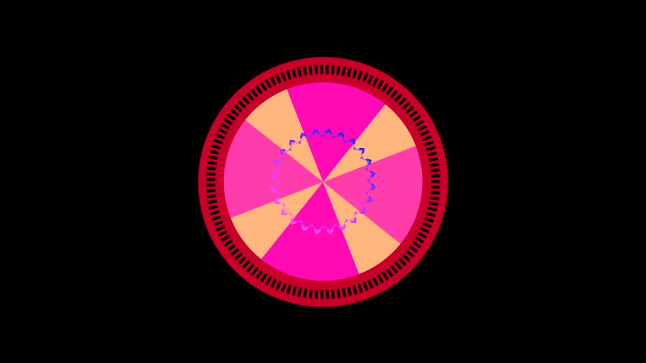 그래픽 디자인은 중앙에서 회전하고 크기를 증가시켜 전체 배경을 고 사라집니다.