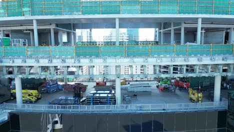 Close-up-ascending-shot-of-Brisbane's-City-Queens-Wharf-Casino-development