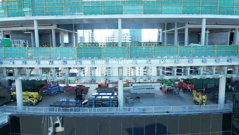Close up ascending shot of Brisbane&#039;s City Queens Wharf Casino development
