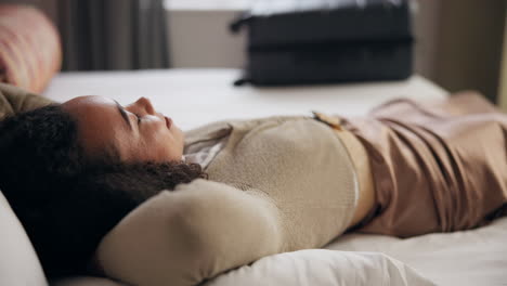 woman relaxing in hotel room