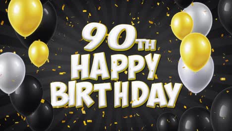 90th happy birthday graphic design