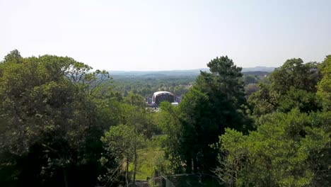 Flying-over-trees-exposing-festival-stage