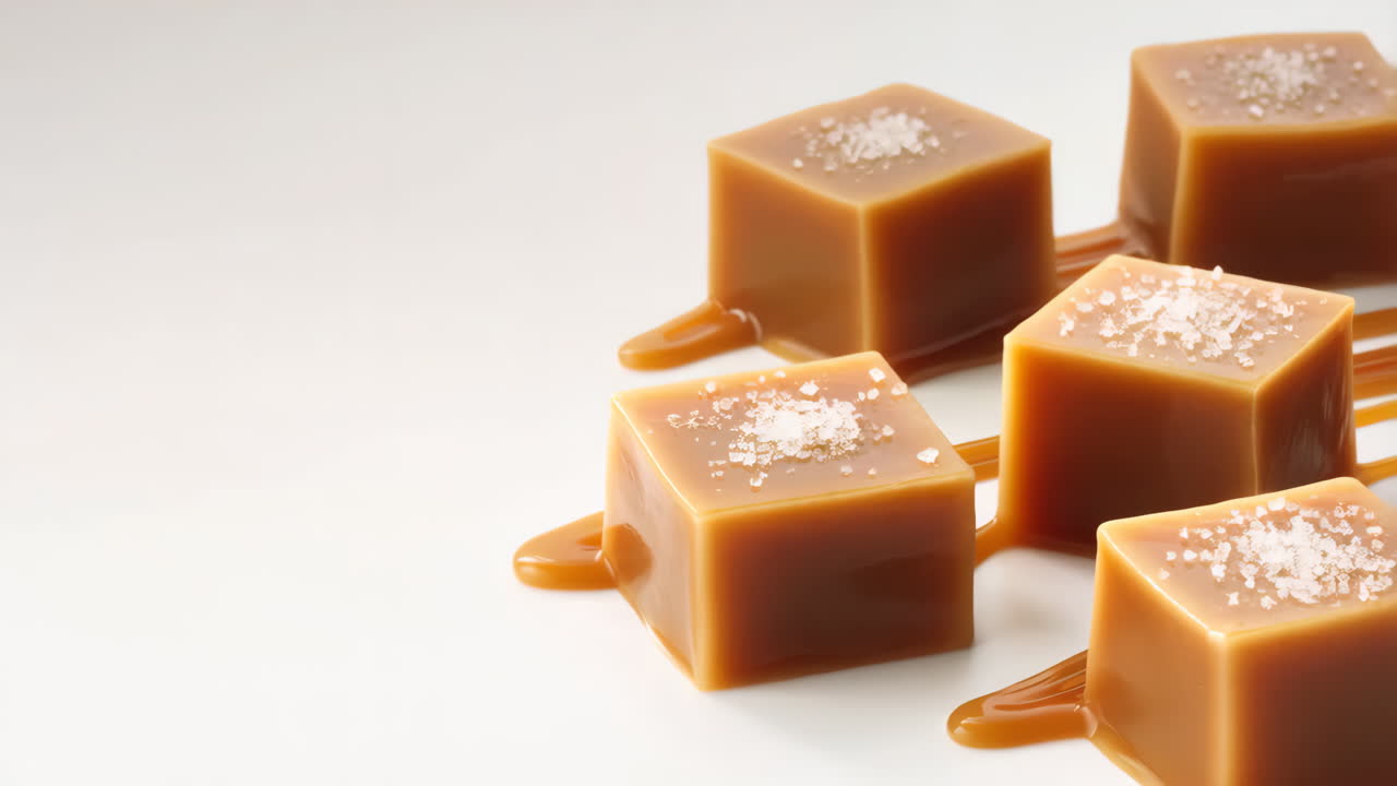 Salted Caramel Squares with Sea Salt and Sauce