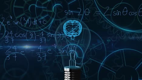 animación del cerebro con tecnología y procesamiento de datos