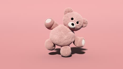 teddy bear dancing on alpha screen. toy bear seamless loop. animation for valentines day, birthday. alpha channel.