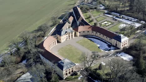 drone aerial footage of weimar on a sunny spring day