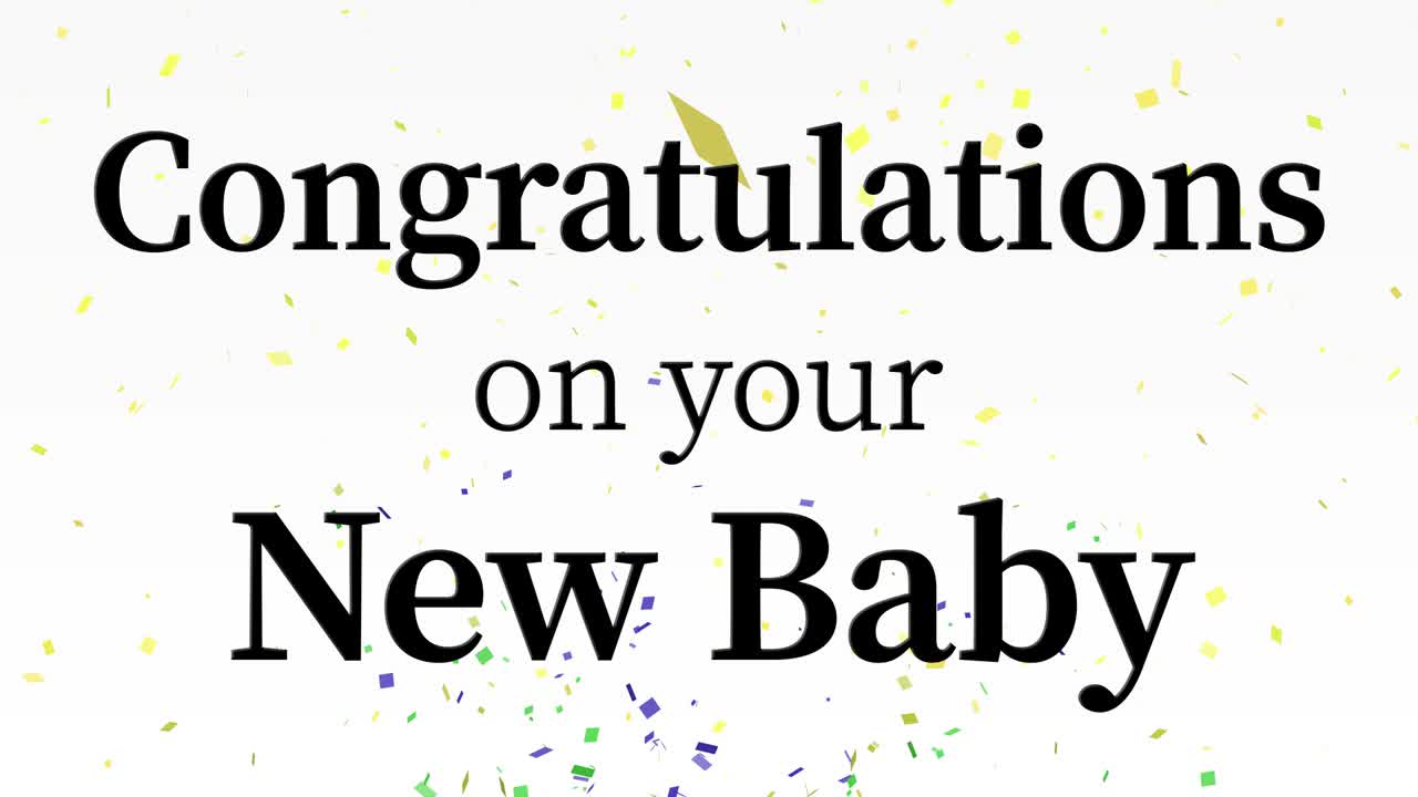 Congratulations on your new baby message text animation motion graphics