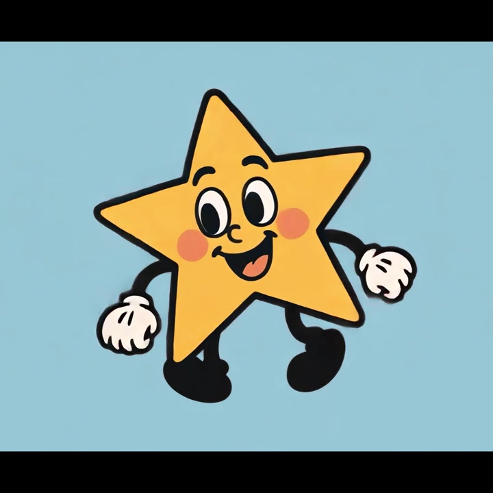 Personagem Estrela Animado Estilo Retrô Dançando