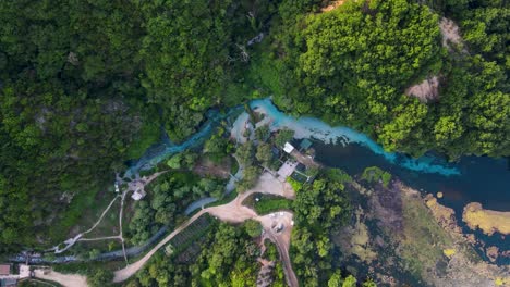 beautiful view blue eye syri i kalter natural springs in delvine sarande albania