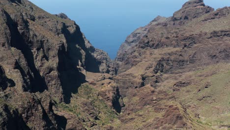 Stunning-Masca-Gorge-on-volcanic-island-Tenerife,-aerial