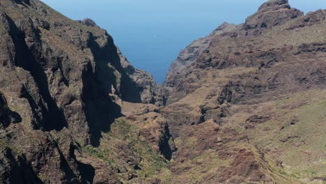 stunning masca gorge on volcanic island tenerife, aerial