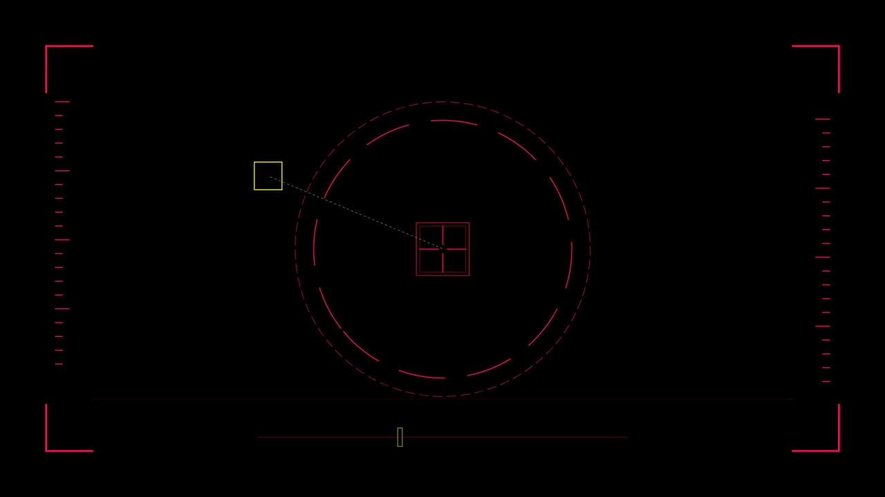 Futuristic Digital HUD Interface with Rotating Target Tracking