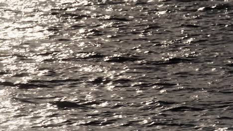 slow motion shot of silvery waves in massive ocean