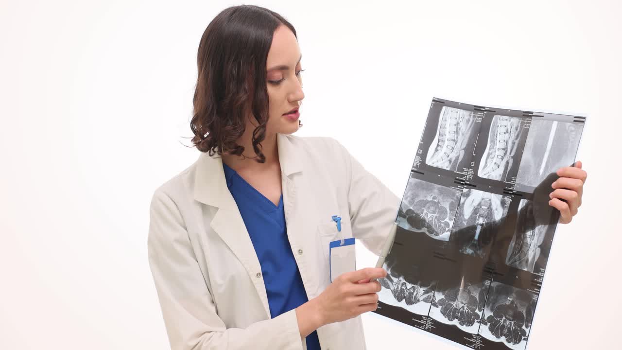 Female Doctor Examining Medical Scans