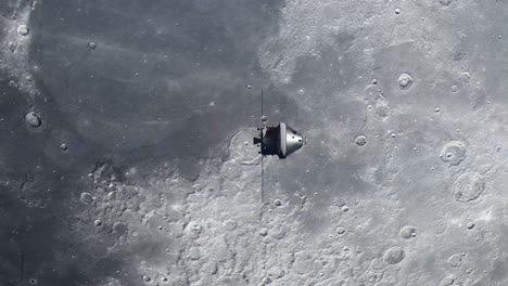 orion capsule orbiting the moon side view