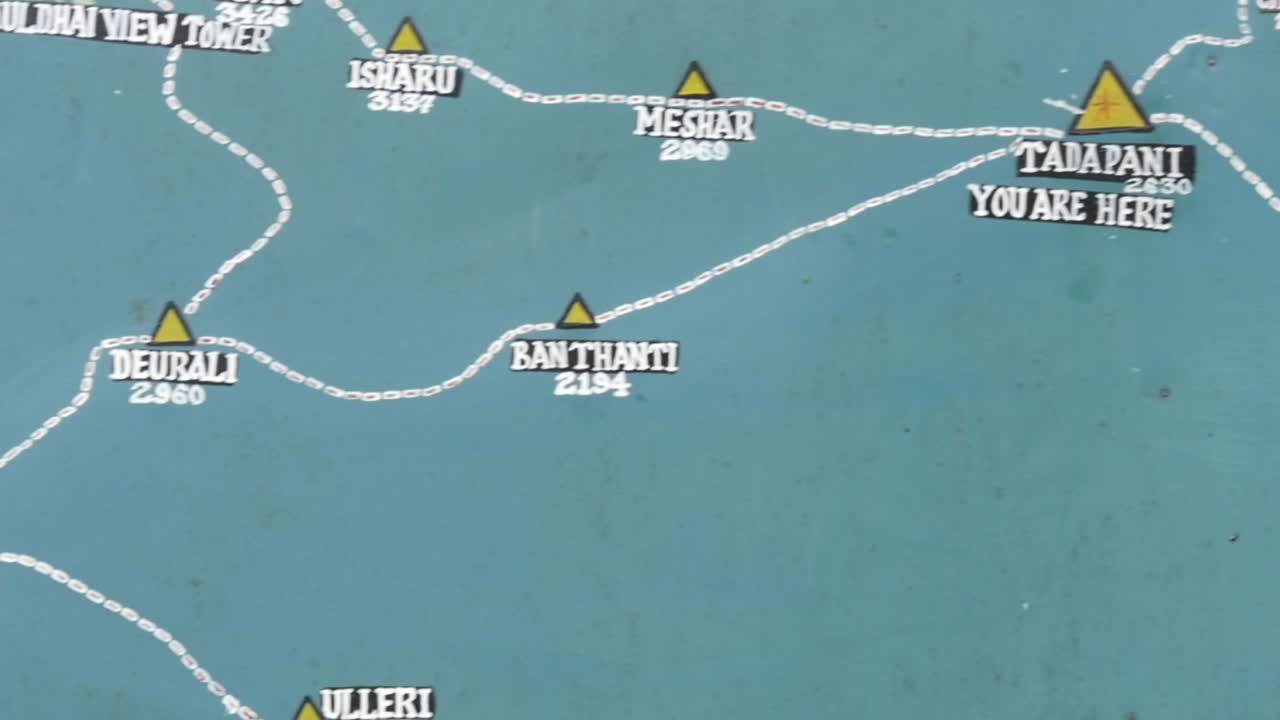 네팔의 낮은 안나푸르나 지역 지도