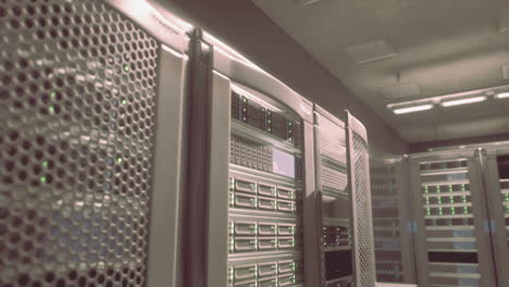 a row of servers in a data center