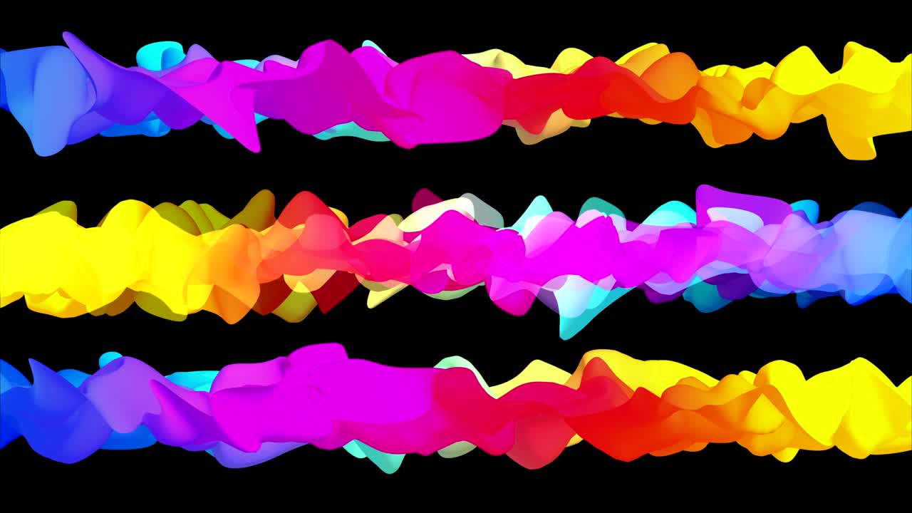 검은색에 날아다니는 밝은 추상적인, 3d 애니메이션, 원활한 루프