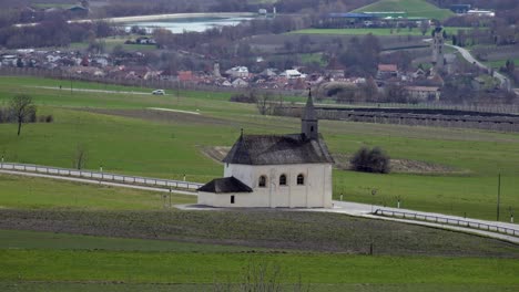 historic church in a rural european landscape