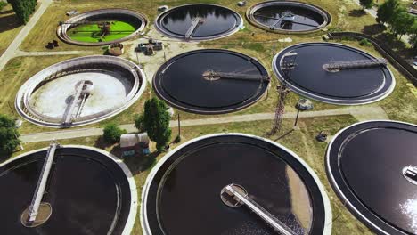 sewage treatment plant. sedimentation round tank