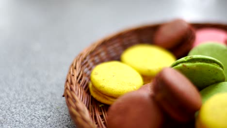 yummy macaroon cookies in plate