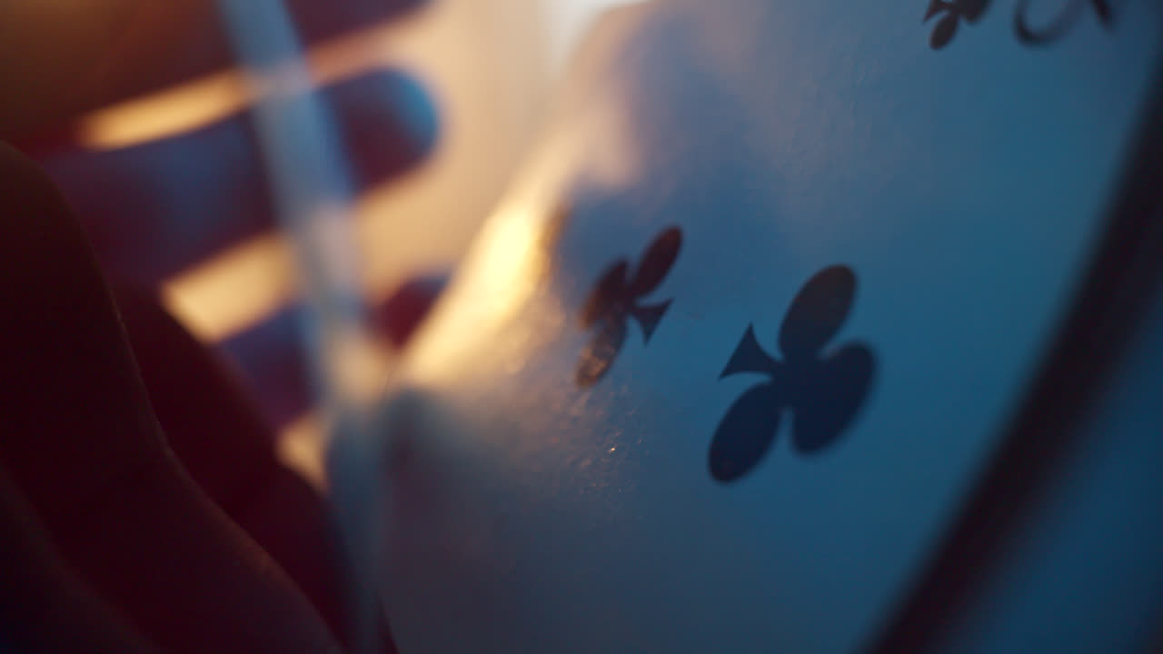 Close-up of playing cards being manipulated