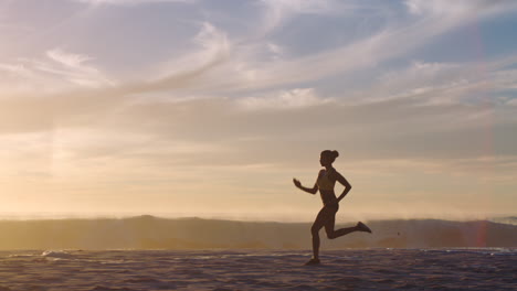 sporty, active and fitness athlete running by