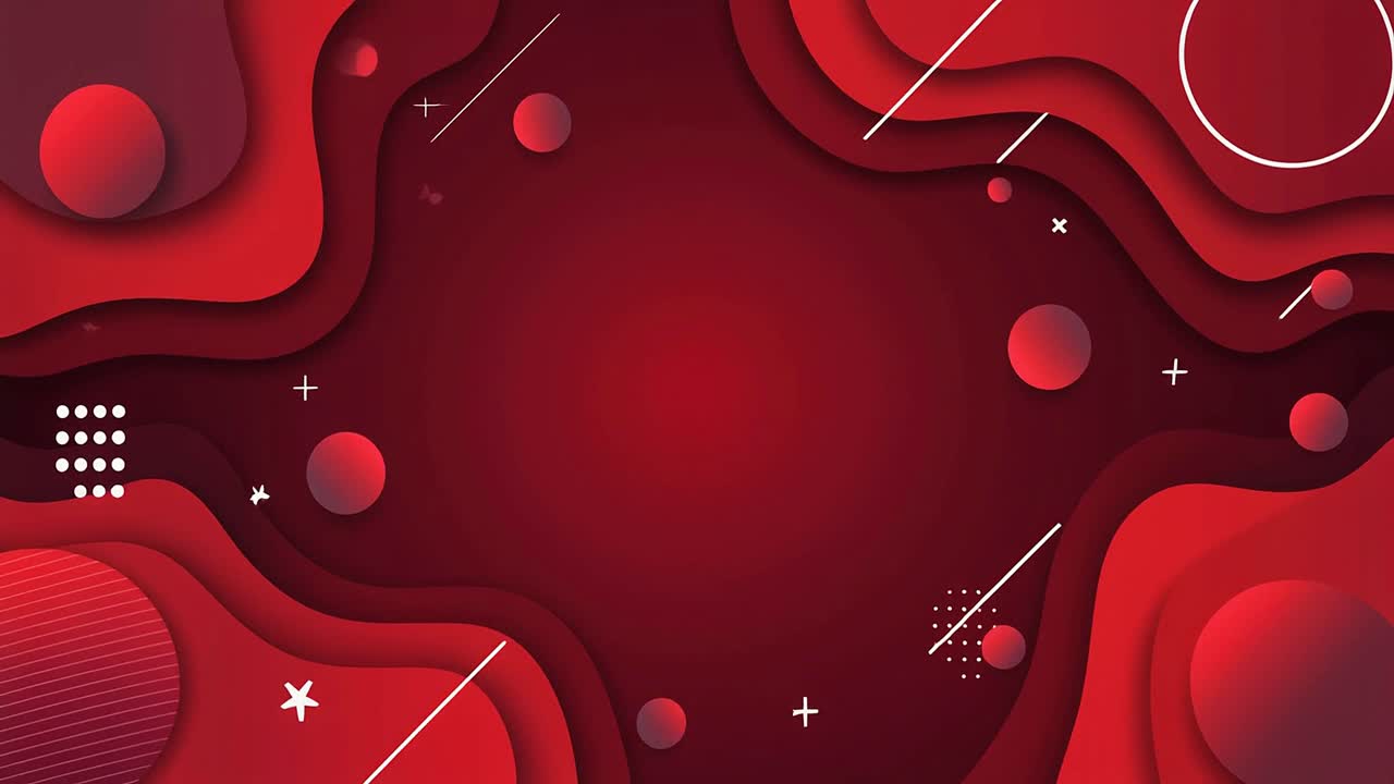 Fondo ondulado rojo abstracto con formas geométricas dinámicas