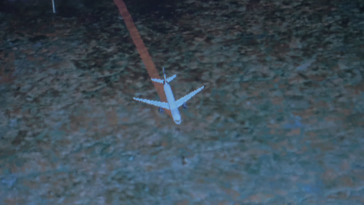 비행기 좌석 모니터에서 비행 경로