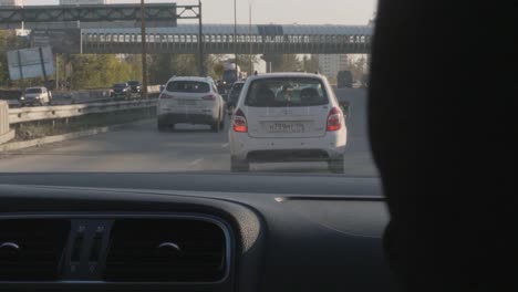 driving through a russian city