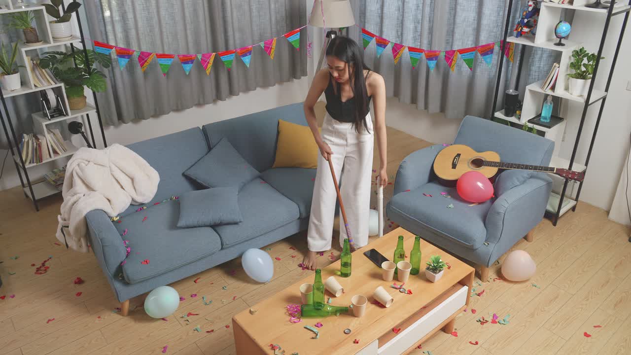 limpieza después de la fiesta