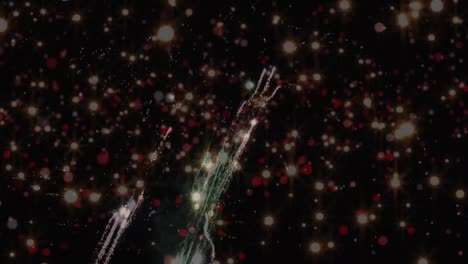 animation of glowing spots flying and fireworks exploding