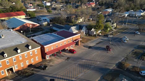 areal-view-orbiting-fire-station-in-Eufaula-Alabama