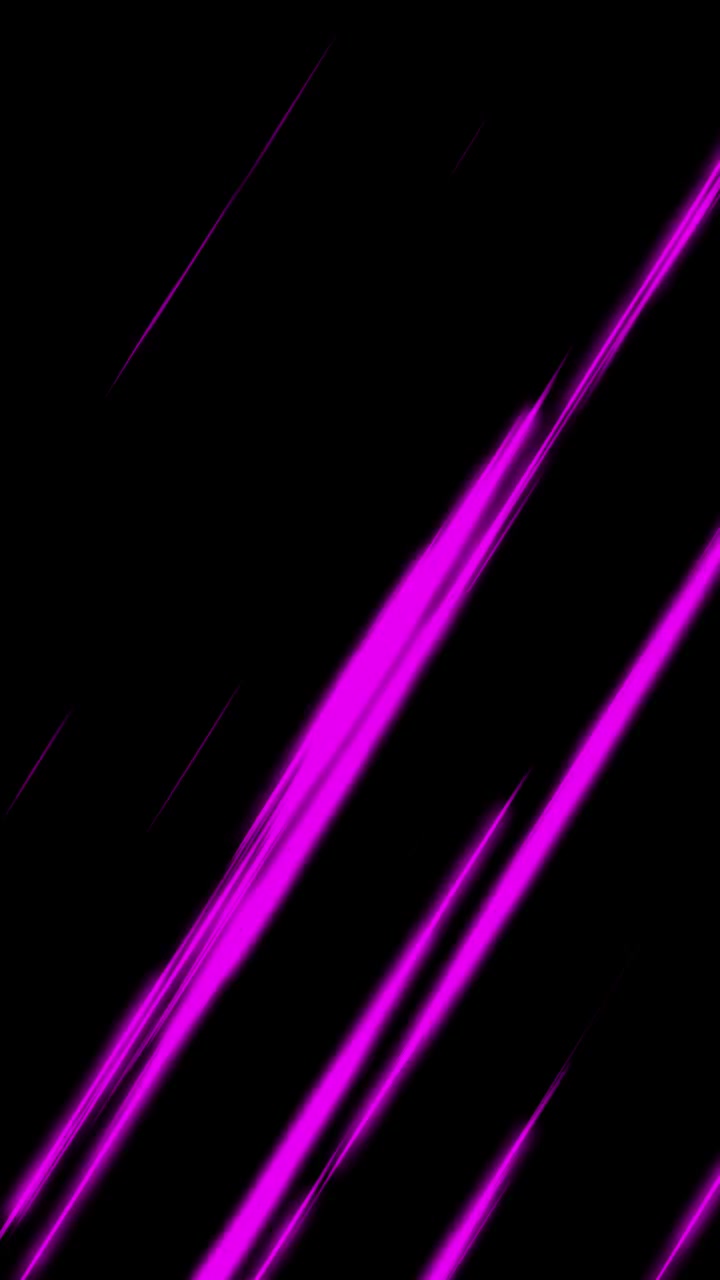 Vertikale tykke diagonale magentafargede anime-fartslinjer beveger seg raskt på svart bakgrunn, sømløs sløyfe, vertikalt format
