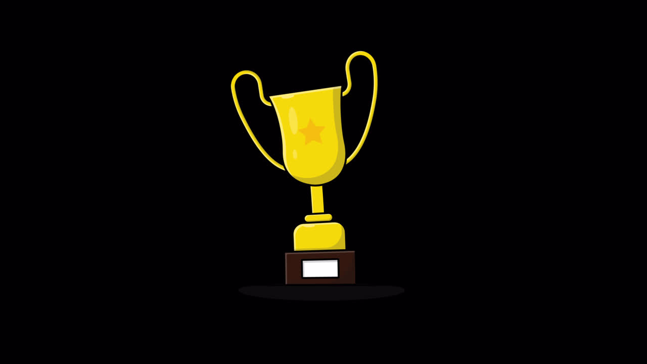 Animated Golden Trophy Appearing and Swaying