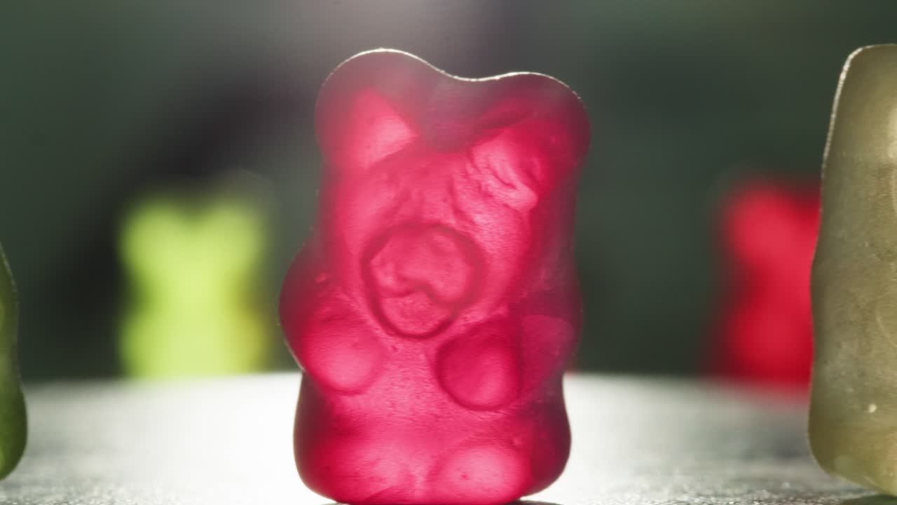 Close-up of colorful gummy bears