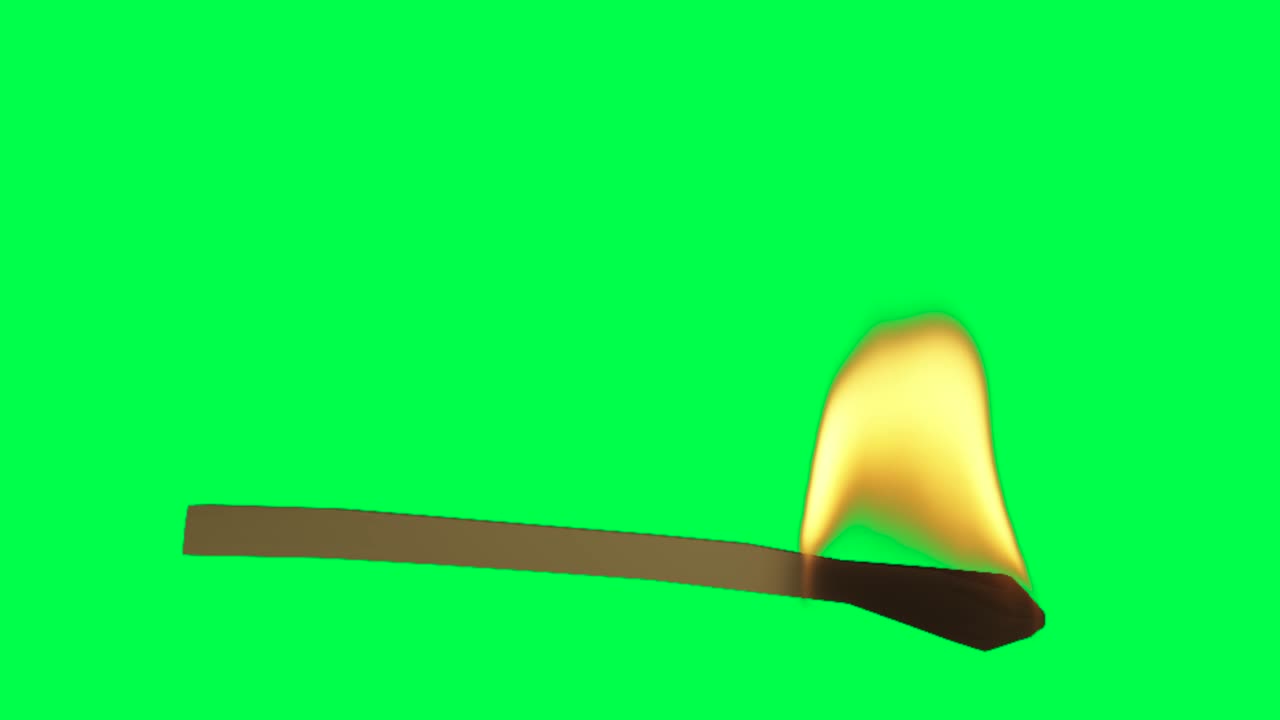 녹색 화면에서 불타는 매치