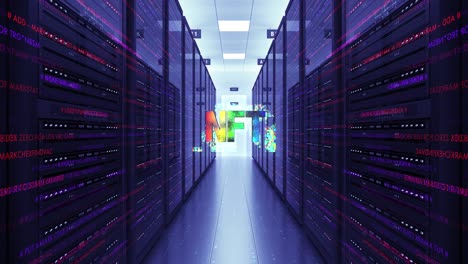 símbolo de token no fungible en el centro de datos futurista.