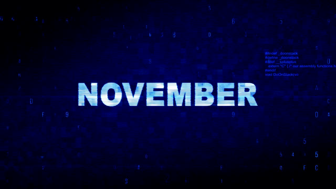 Testo Novembre Rumore Digitale Twitch Glitch Effetto Distorsione Errore Animazione