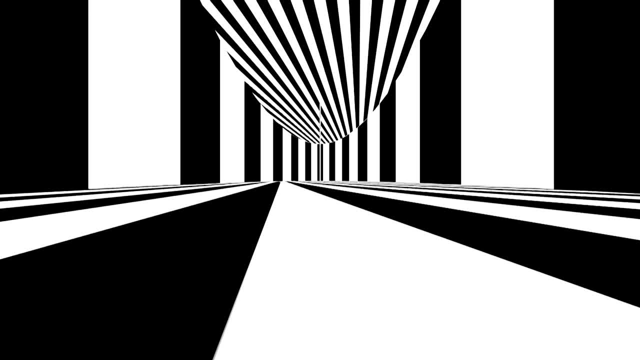 Abstract optical art. Black and white lines. Seamless loop
