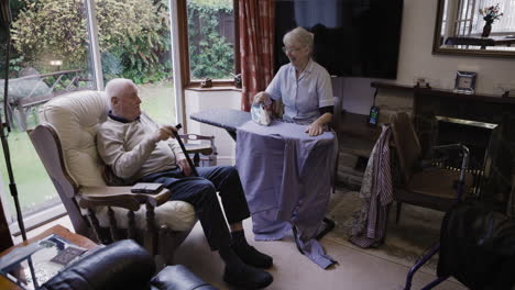 elderly man being cared for at home