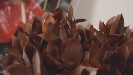 Red-dyed-pitt-greenery-on-a-florist's-prep-table