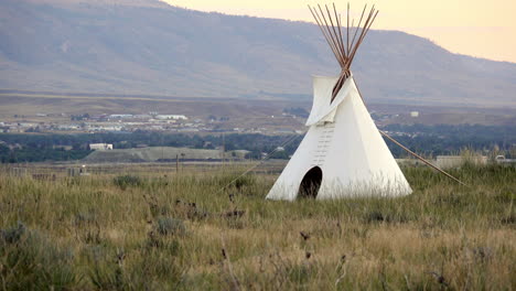 tipi dwelling typical of the lakota tribe.